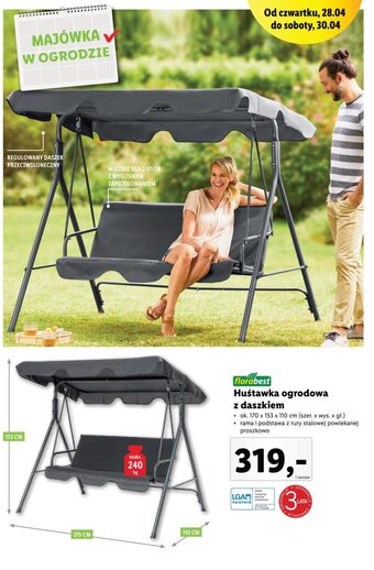 Lidl Huśtawka ogrodowa z daszkiem oferta
