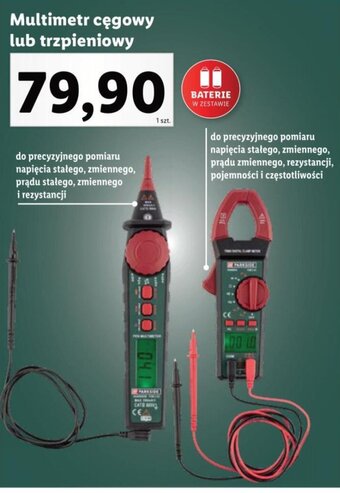 Multimetr cęgowy lub trzpieniowy