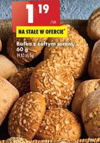 Biedronka Bułka z żółtym serem 60g oferta