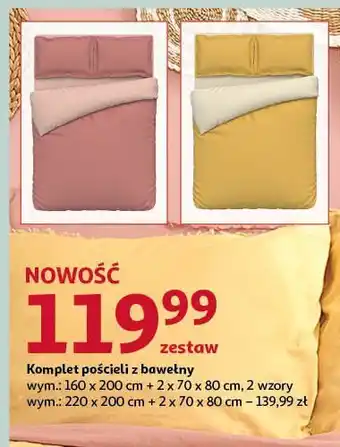 Carrefour Komplet pościeli z bawełny 200 x 220 cm + 2 x 70 x 80 cm 1 KO 3 SZT oferta