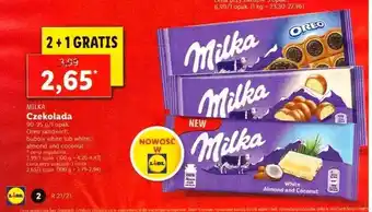 Lidl Czekolada Milka 90-95g oferta