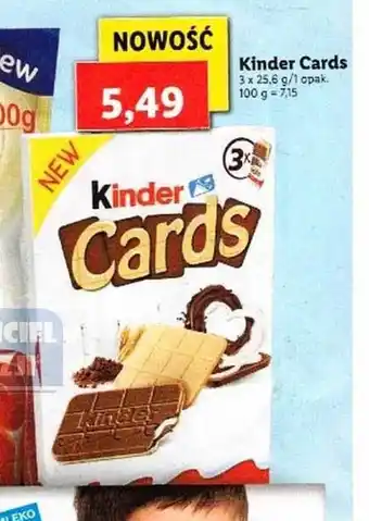 Lidl Kinder Cards 3x25,6g oferta