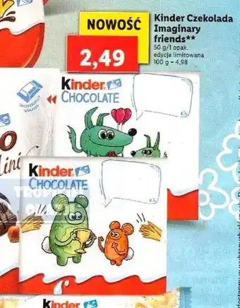 Lidl Kinder Czekolada Imaginary friends 50g oferta