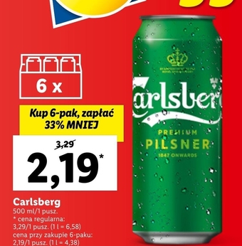 Lidl Carlsberg Premium Pilsner Piwo jasne 500 ml oferta