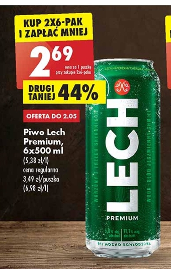 Biedronka Lech Premium Piwo jasne 500 ml oferta