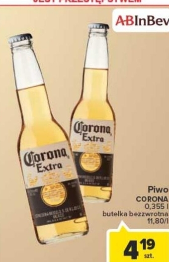 Carrefour Corona Extra Piwo jasne 0,355 l oferta