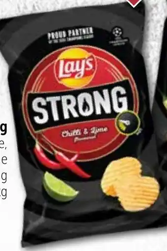 Lewiatan Lay's Strong Chipsy ziemniaczane karbowane o smaku ostrego chilli i limonki 130 g oferta