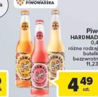 Carrefour Hardmade Raspberry Crush Piwo z lemoniadą o smaku malinowo-cytrynowym 400 ml oferta