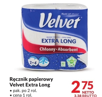 Makro Velvet Extra Long Ręcznik papierowy 2 rolki oferta