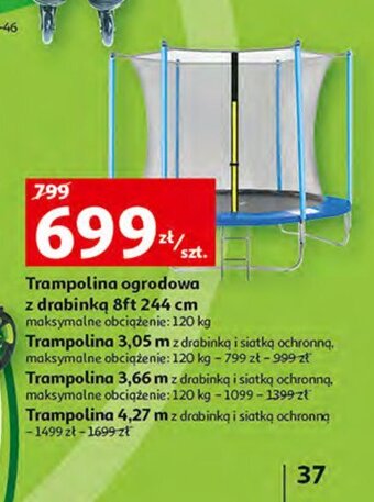 Auchan Trampolina ogrodowa z siatką śr. 3.66m oferta