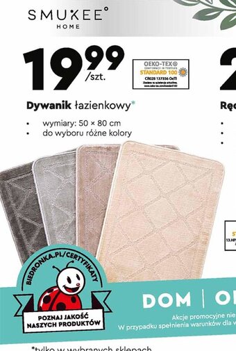 Biedronka Dywanik łazienkowy 50 x 80 cm oferta