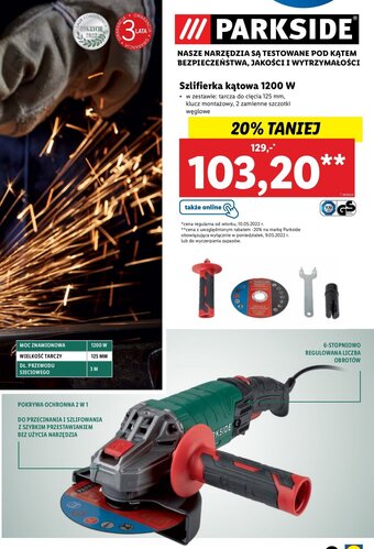 Lidl Szlifierka kątowa 1200 W oferta