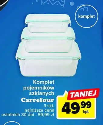 Carrefour Komplet pojemników szklanych 1 KO 4 SZT oferta