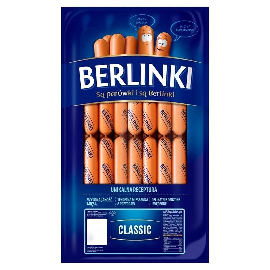 API MARKET Berlinki Classic Parówki 1,5 kg oferta