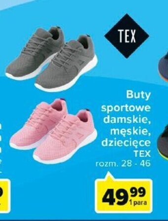 Carrefour Buty sportowe damskie, męskie, dziecięce TEX oferta