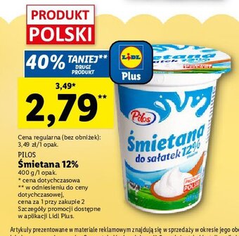 Lidl Śmietana 12 % oferta