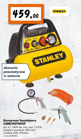 Kompresor bezolejowy Stanley