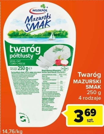 Globi Mlekpol Mazurski Smak Twaróg półtłusty 250 g oferta