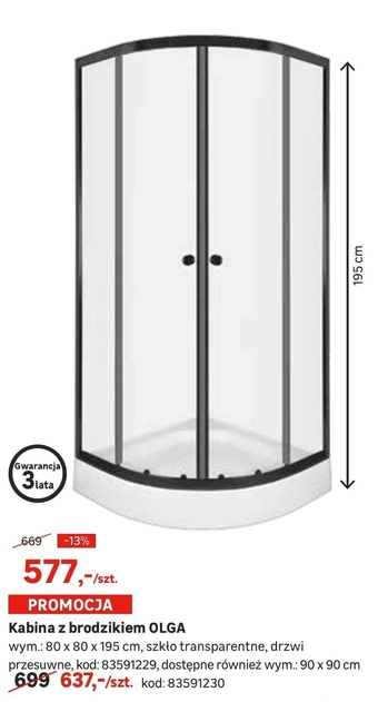 Leroy Merlin Kabina prysznicowa oferta