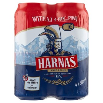 Gama Harnaś Piwo jasne pełne 4 x 500 ml oferta
