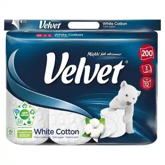 Delikatesy Centrum Velvet White Cotton Papier toaletowy 12 rolek oferta