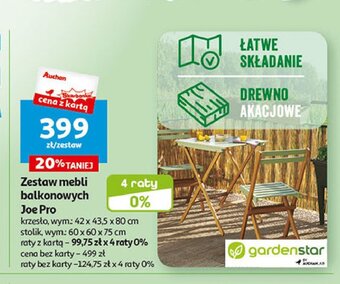 Auchan Zestaw mebli balkonowych joe pro oferta