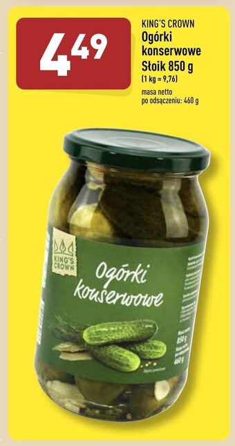 ALDI Ogórki konserwowe King's Crown oferta