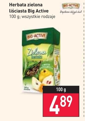 Stokrotka Big-Active Zielona herbata liściasta z owocem pigwy 100 g oferta