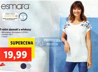 Lidl T-shirt damski z wiskozy oferta
