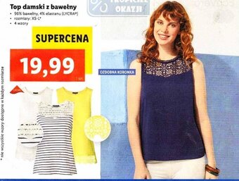 Lidl Top damski z bawełny oferta