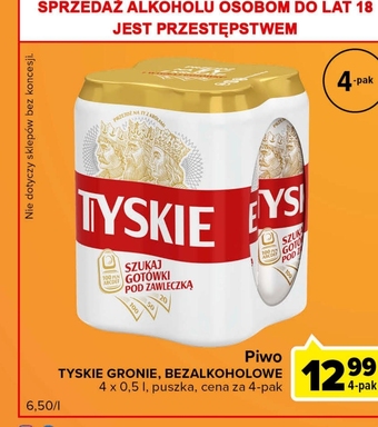 Carrefour Express Tyskie Piwo jasne 4 x 0,5 l oferta