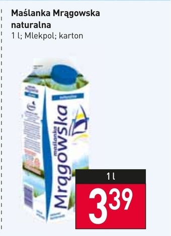 Stokrotka Mlekpol Maślanka Mrągowska naturalna 1 l oferta