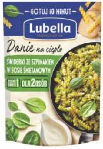 Arhelan Lubella Danie na ciepło świderki ze szpinakiem w sosie śmietanowym 190 g oferta