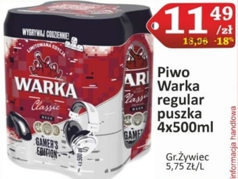Marmax Warka Classic Piwo jasne 4 x 500 ml oferta