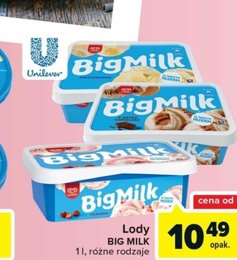 Carrefour Big Milk Lody bakalia 1000 ml oferta