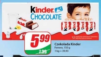 Dino Kinder Chocolate Batonik z mlecznej czekolady z nadzieniem mlecznym 150 g oferta