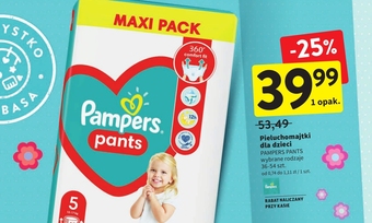 Intermarche Pampers Pants Pieluchomajtki, rozmiar 5, 42 sztuk, 12kg-17kg oferta