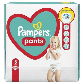 Biedronka Pampers Pants Pieluchomajtki, rozmiar 5, 28 sztuk, 12kg-17kg oferta