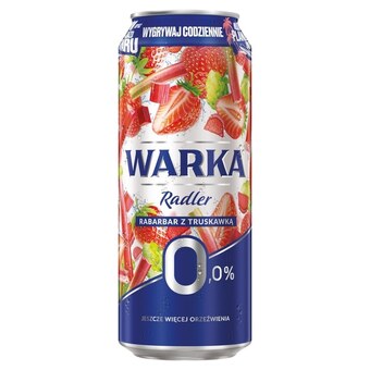 Topaz Warka Radler Piwo bezalkoholowe z lemoniadą o smaku rabarbaru i truskawki 500 ml oferta