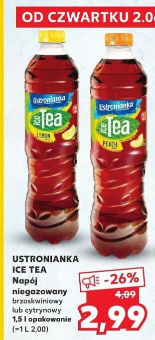 Kaufland Napój cytryna Ustronianka Ice Tea oferta