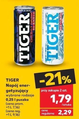 Kaufland Napój zero Tiger Energy Drink oferta