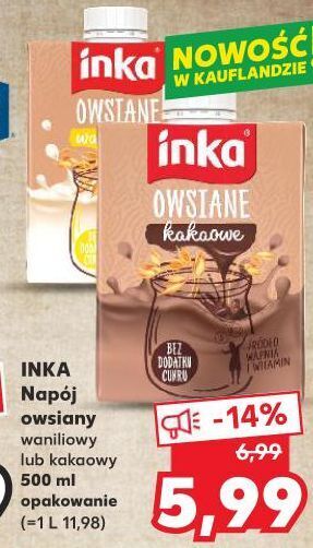 Kaufland Napój owsiany kakaowy Inka Owsiane oferta