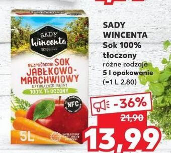 Kaufland Sok jabłkowo-marchwiowy Sady Wincenta oferta