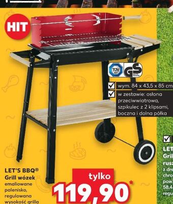 Kaufland Grill wózek 85 x 43 84 cm K-Classic Let's Bbq oferta