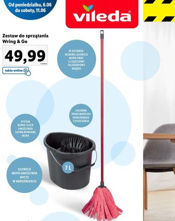 Lidl Zestaw wring & go: wiadro + mop drążek Vileda oferta