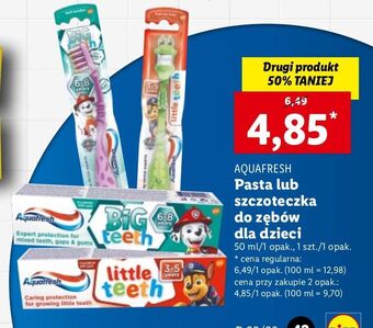 Lidl Pasta do zębów 6-8 lat psi patrol Aquafresh My Big Teeth oferta