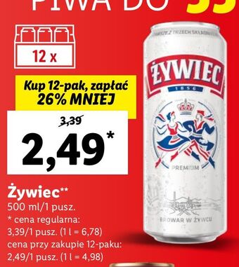 Lidl Piwo Żywiec Jasne Pełne oferta