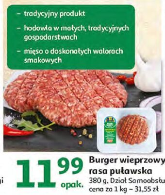 Auchan Burger wieprzowy Auchan Pewni Dobrego oferta
