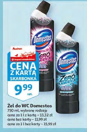 Auchan Żel do wc pink Domestos Zero Kamienia oferta