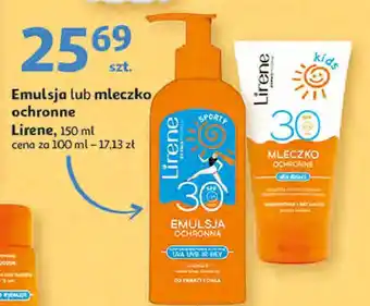 Auchan Emulsja do opalania spf 30 Lirene Dermoprogram oferta